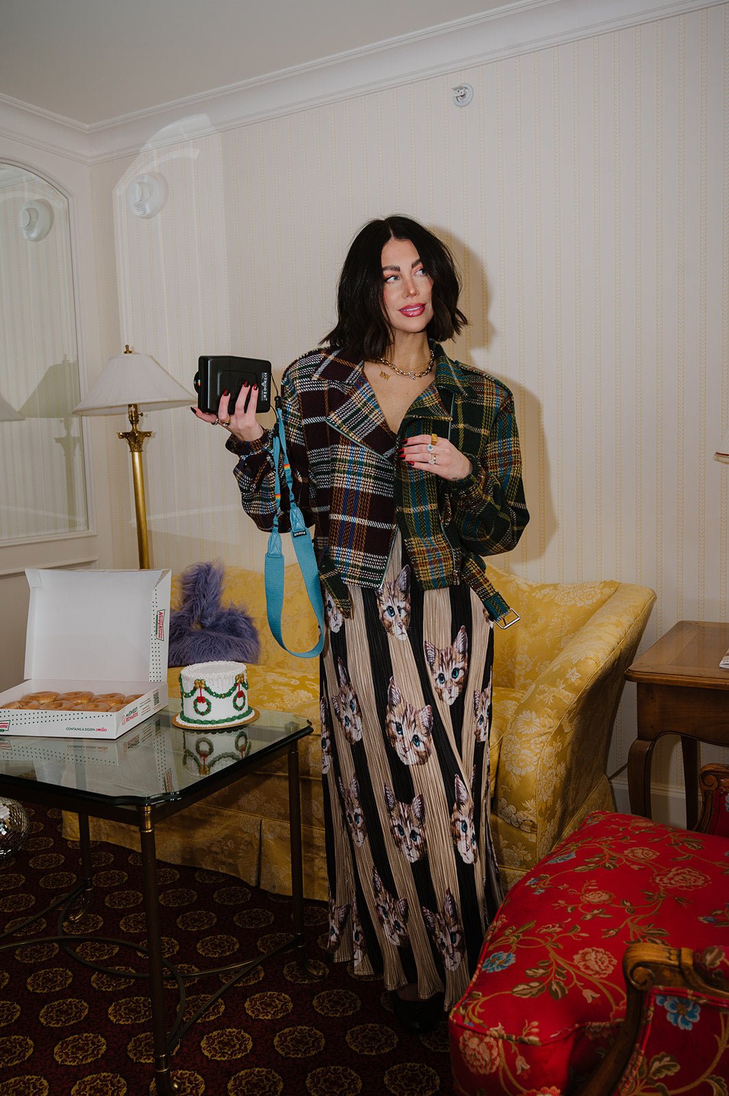 LALA ORIGINAL: Sagittarius Half + Half Plaid Moto Jacket - Dressed in Lala