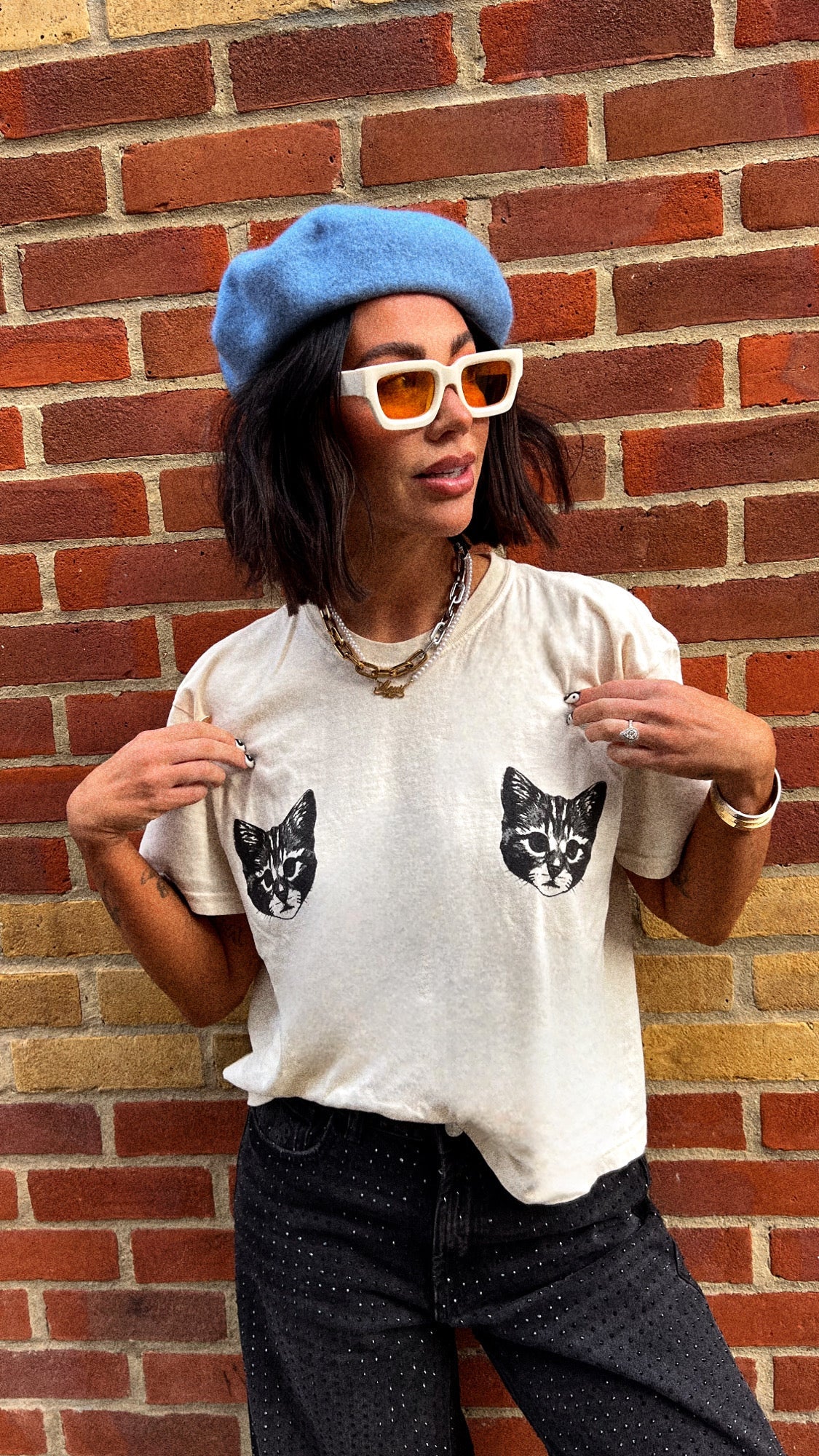 LALA ORIGINAL: Show Me Your Kitties Cropped Tee - Dressed in Lala