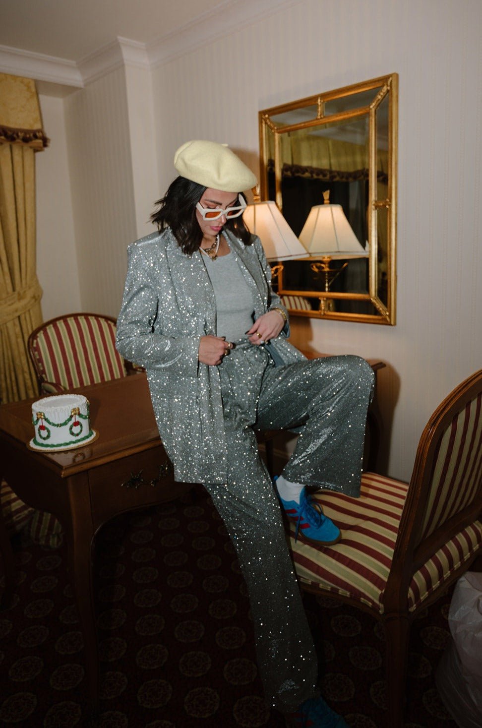 LALA ORIGINAL: To The Disco Sparkle Boyfriend Blazer - Dressed in Lala