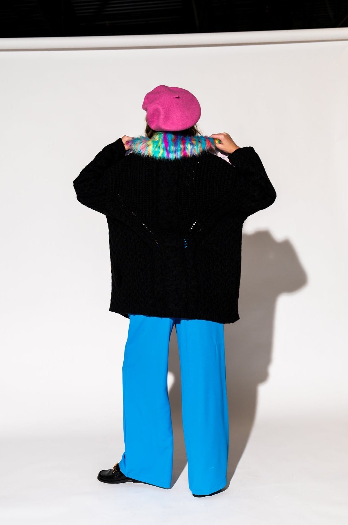 LALA ORIGINAL: Unbothered Grandpa Cardigan in Black - Dressed in Lala