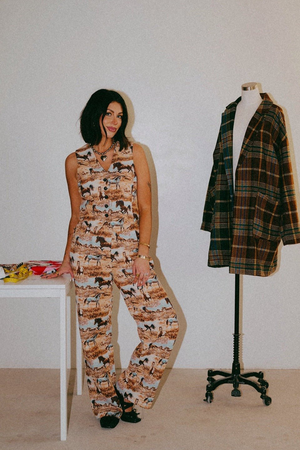LALA ORIGINAL: Untamed Horse Jacquard Trousers - Dressed in Lala