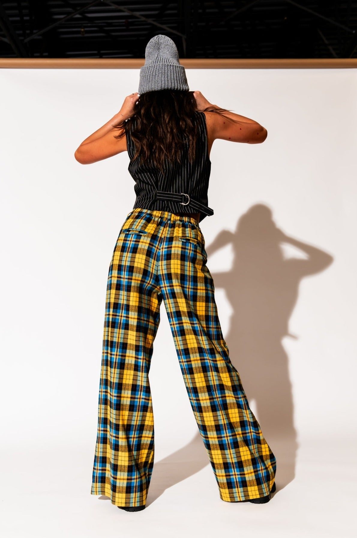 LALA ORIGINAL: Weirdo Waistcoat in Black Pinstripe - Dressed in Lala