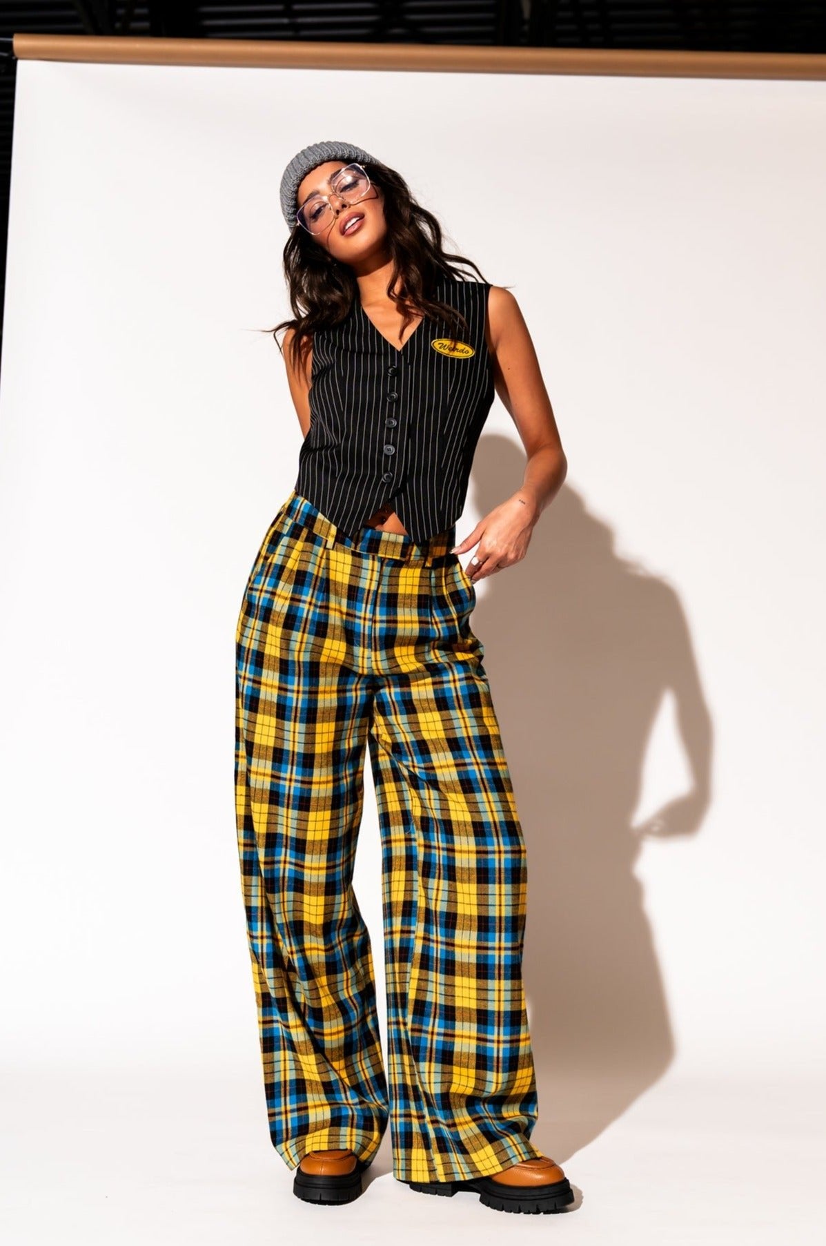 LALA ORIGINAL: Weirdo Waistcoat in Black Pinstripe - Dressed in Lala