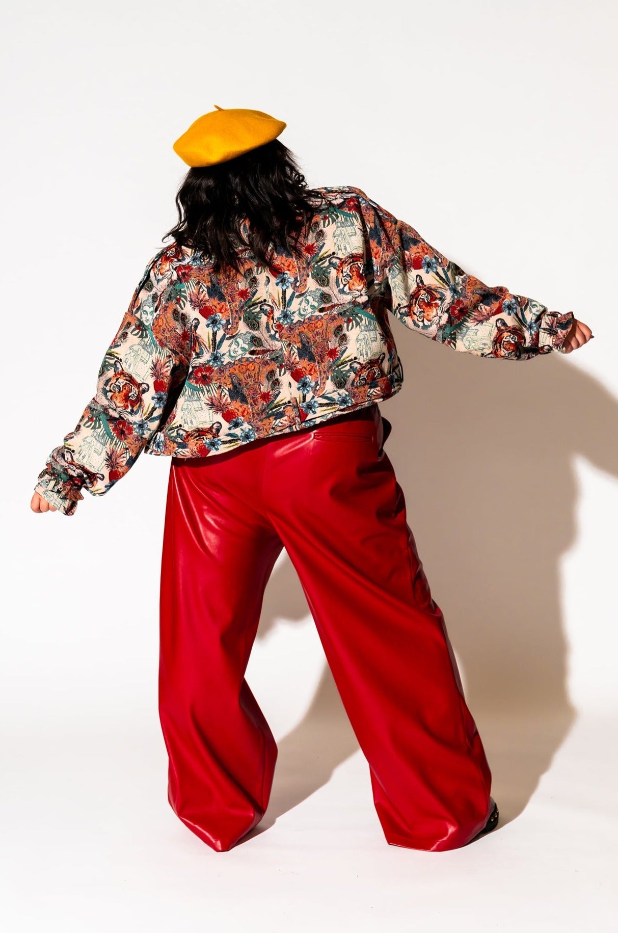 LALA ORIGINAL: Wild Soul Tiger Jacquard Moto Jacket - Dressed in Lala