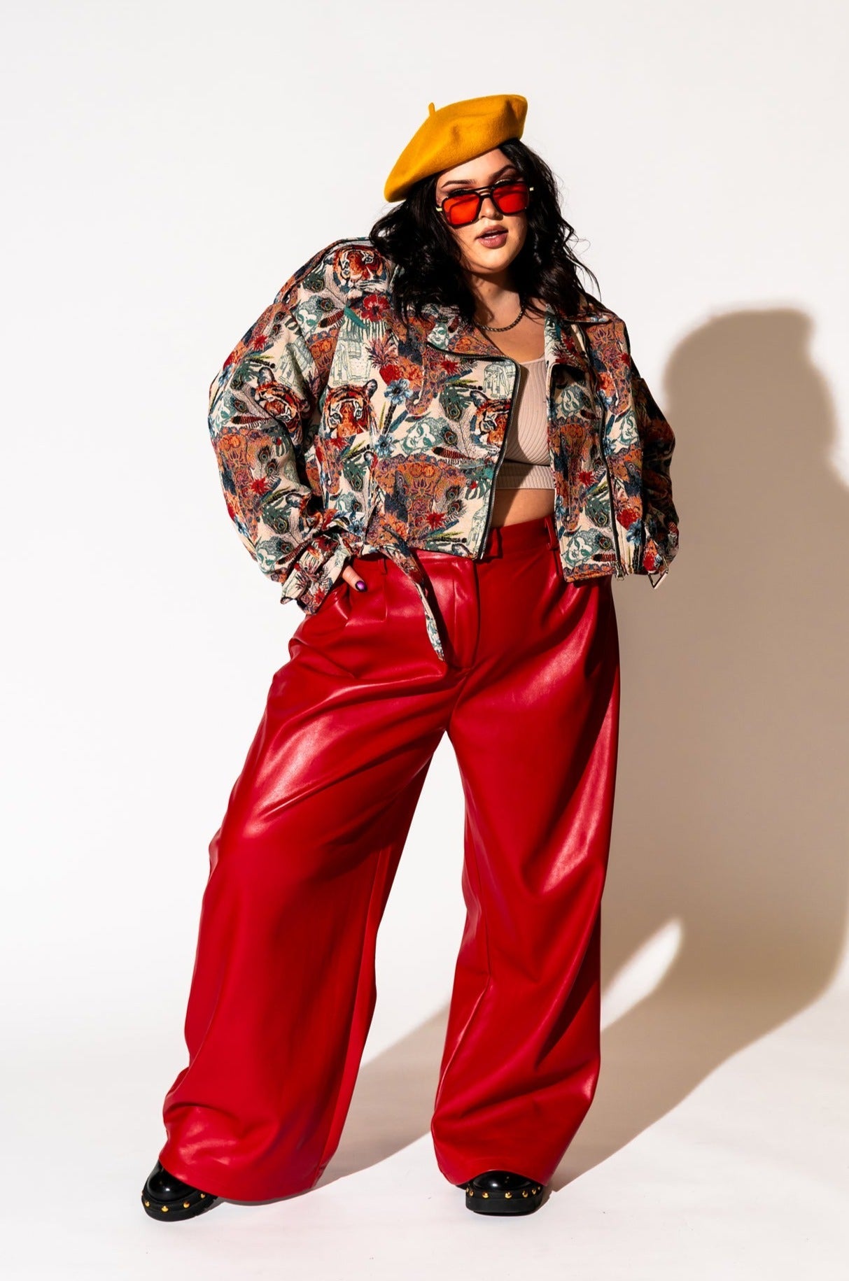 LALA ORIGINAL: Wild Soul Tiger Jacquard Moto Jacket - Dressed in Lala