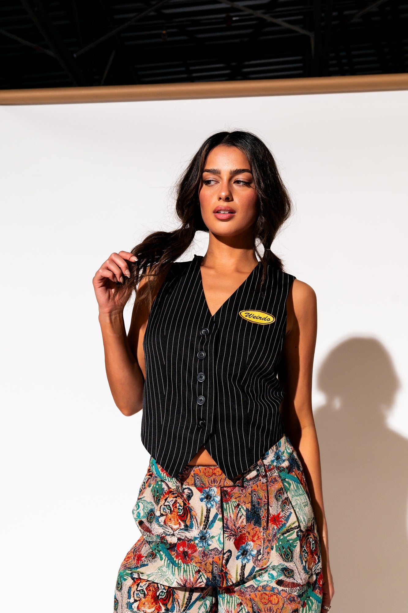 LALA ORIGINAL: Wild Soul Tiger Jacquard Trousers - Dressed in Lala