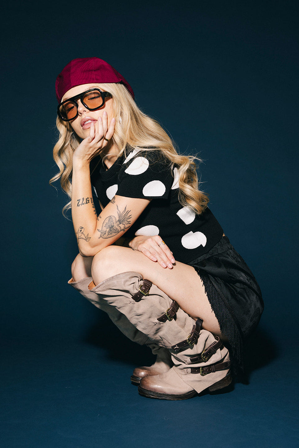 Do it For The Plot Polka Dot Knit Baby Tee