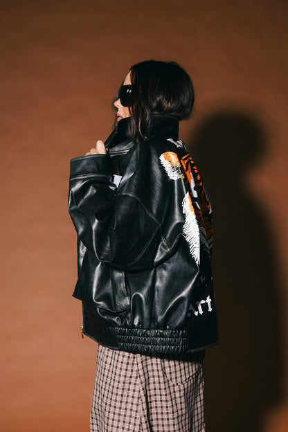 Lalaland Art Department Vegan Leather Bomber Jacket