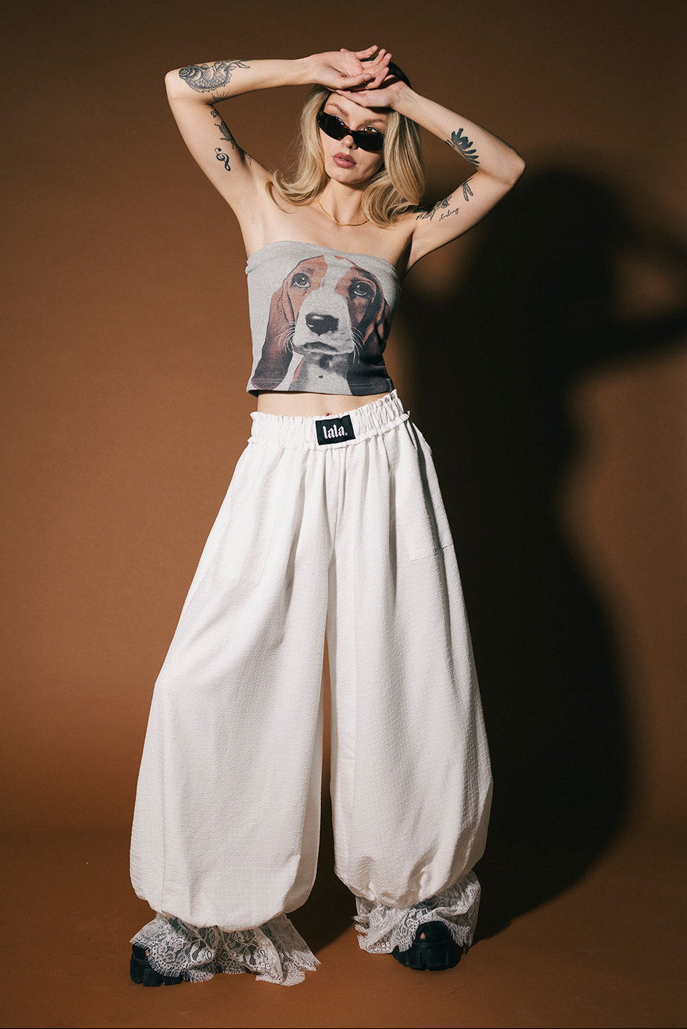 All For Fun Seersucker Bloomer Pants in White