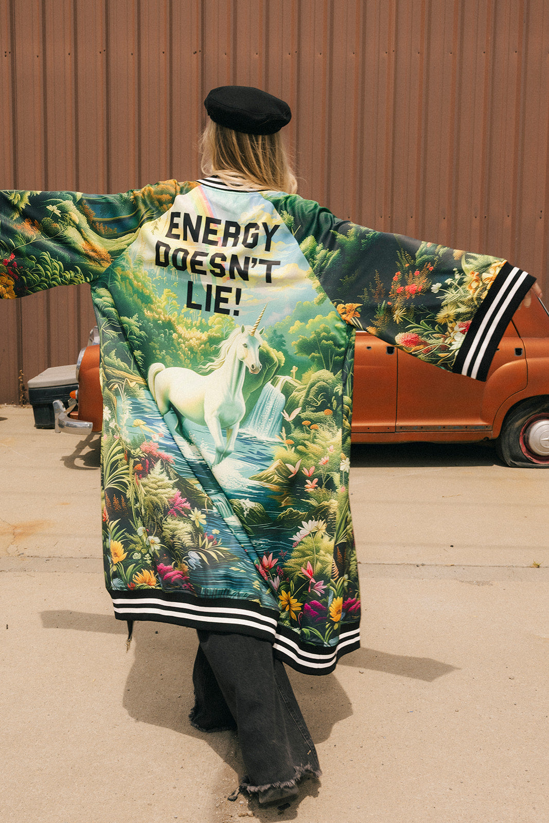 Energy Doesn't Lie Zip-Up Kimono Bomber