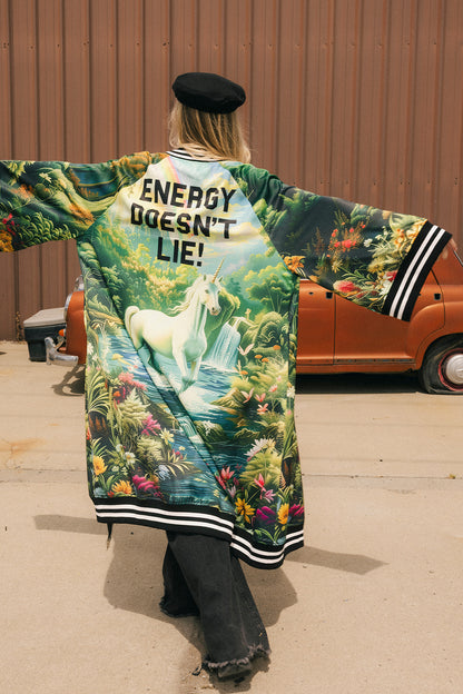 Energy Doesn't Lie Zip-Up Kimono Bomber