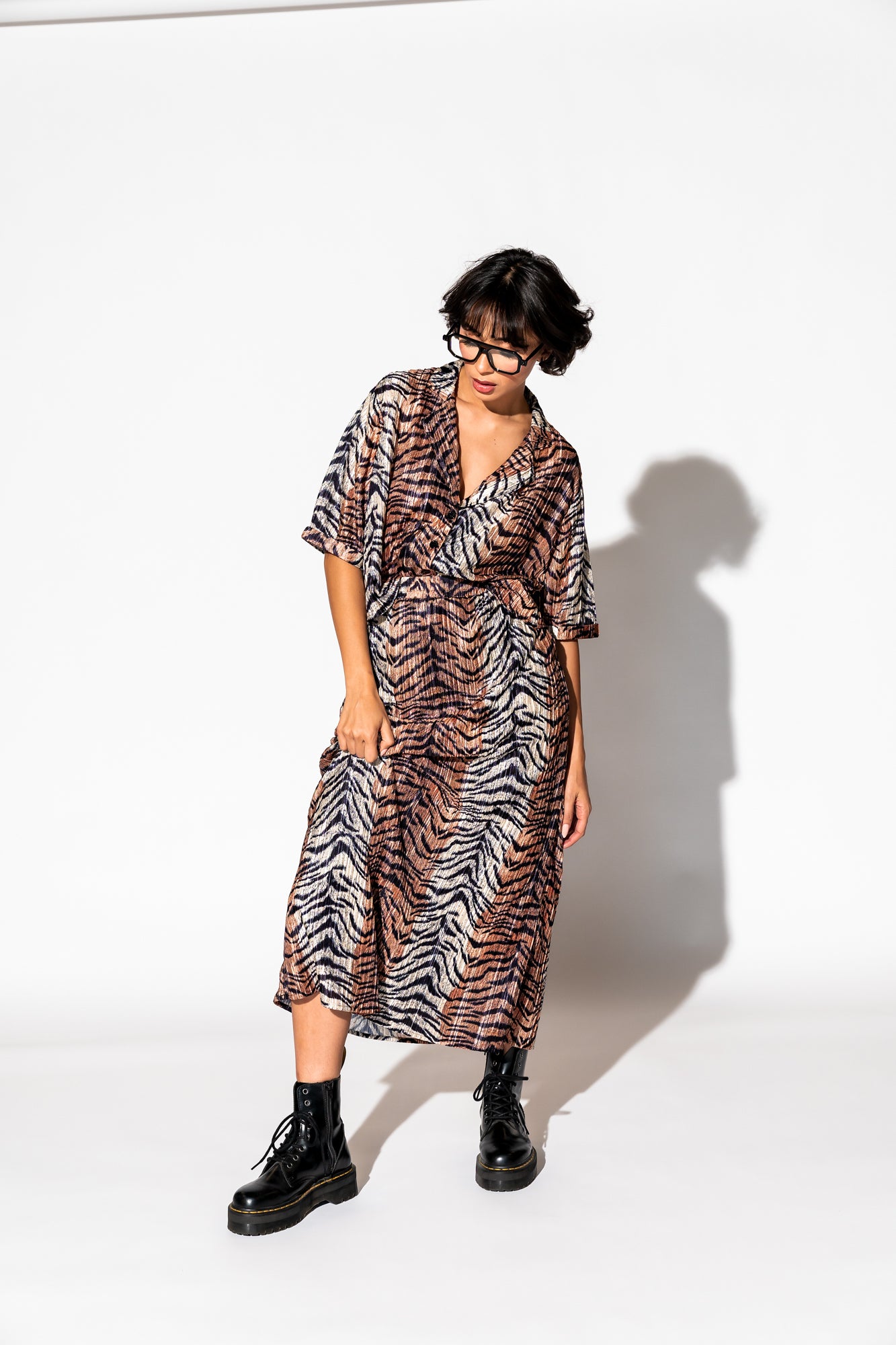 Ćest la Vie Plissé Skirt Set in Go Get 'Em Tiger