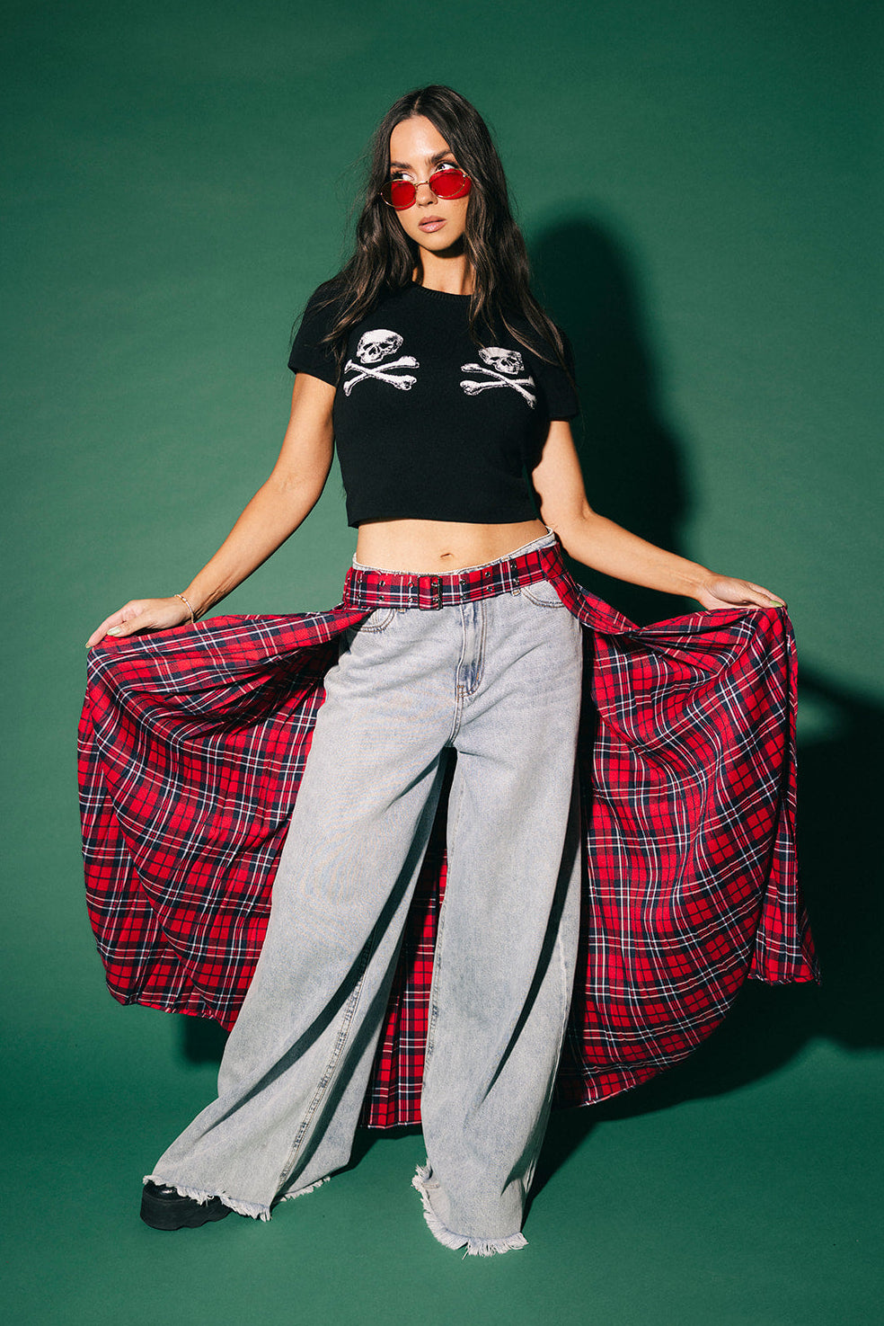 Bad Influence Pleated Skirt Belt