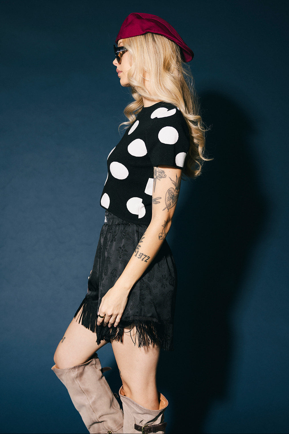 Do it For The Plot Polka Dot Knit Baby Tee