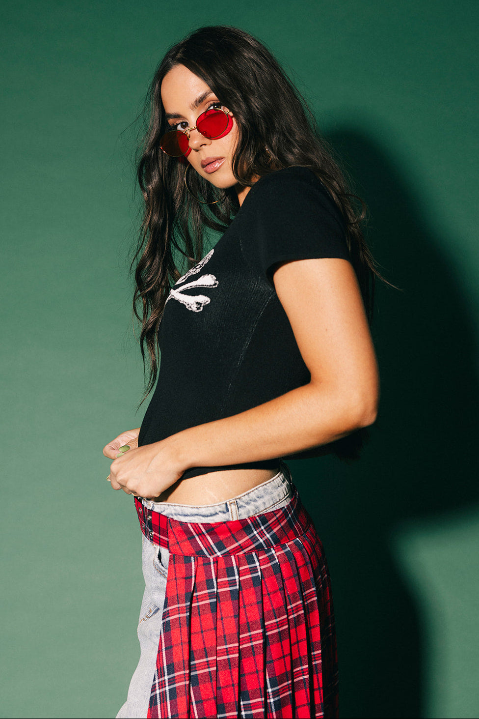 Double Trouble Skull Knit Baby Tee