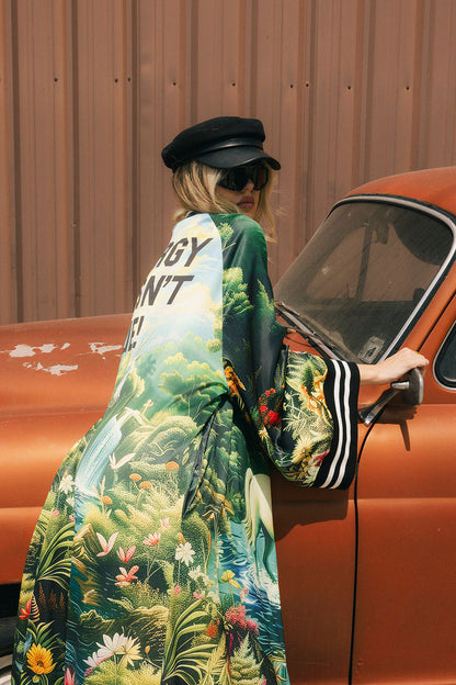 Energy Doesn't Lie Zip-Up Kimono Bomber
