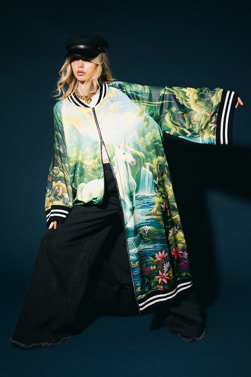 Energy Doesn't Lie Zip-Up Kimono Bomber