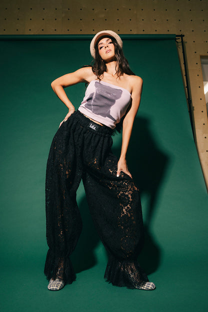 Dancing in the Moonlight Lace Bloomer Pants in Black
