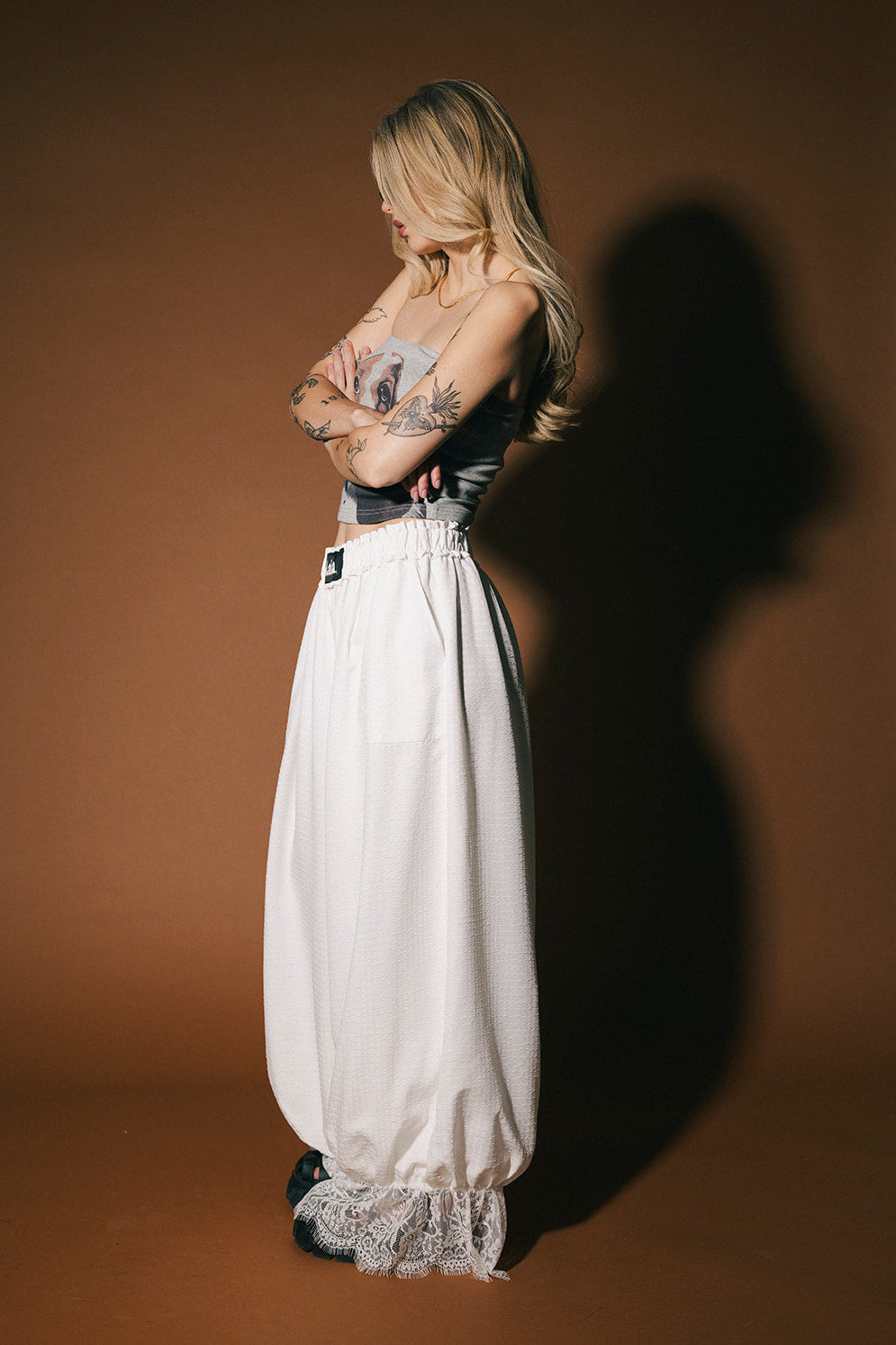 All For Fun Seersucker Bloomer Pants in White