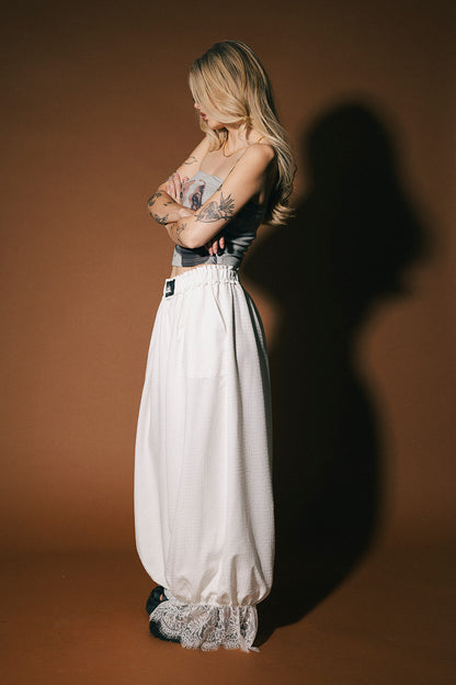 All For Fun Seersucker Bloomer Pants in White