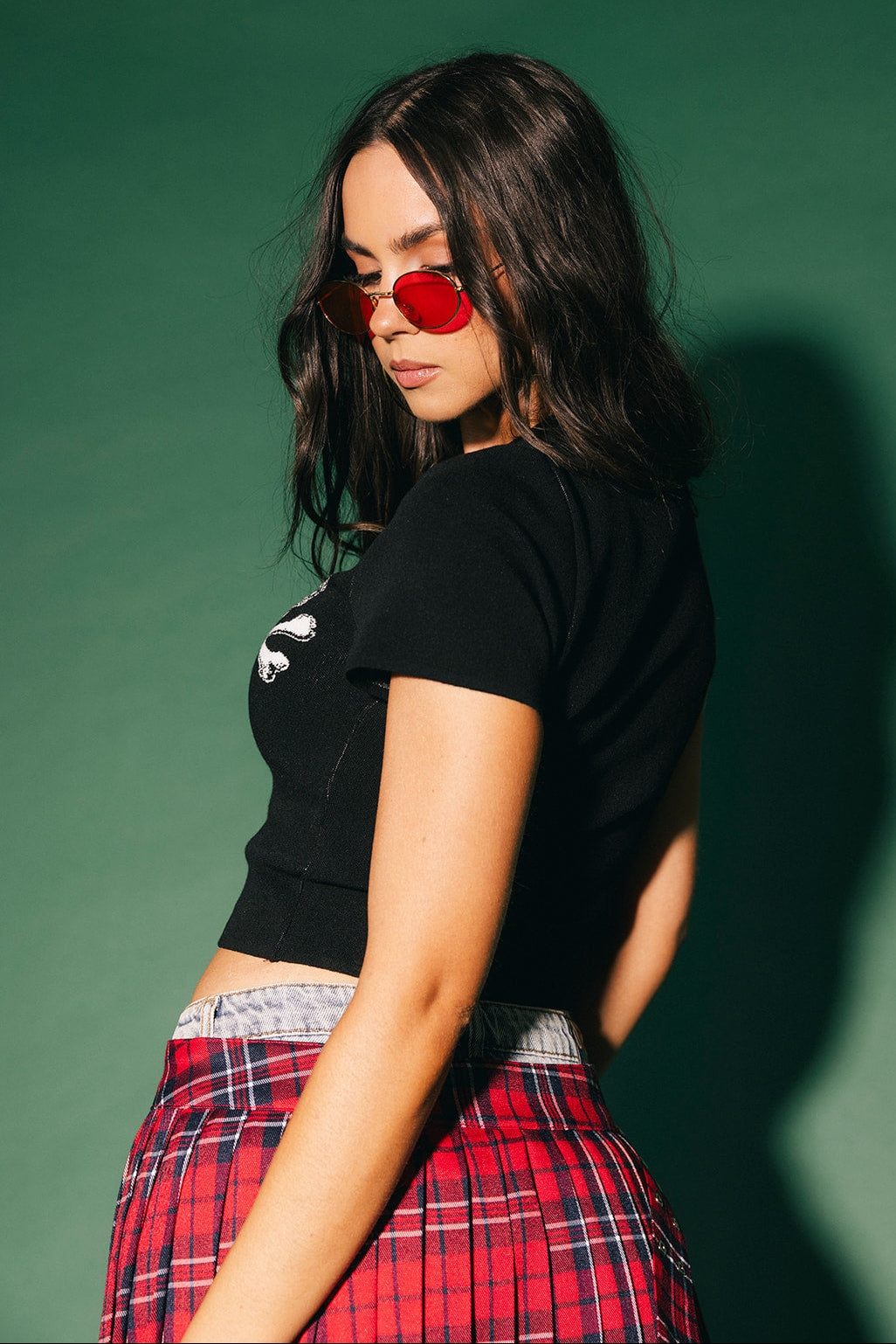 Double Trouble Skull Knit Baby Tee