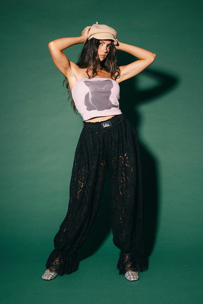 Dancing in the Moonlight Lace Bloomer Pants in Black