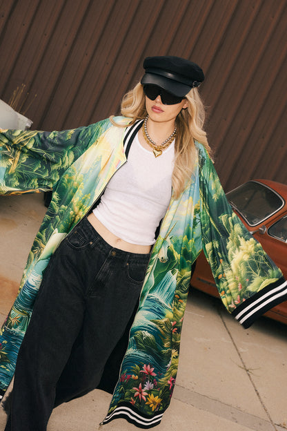 Energy Doesn't Lie Zip-Up Kimono Bomber