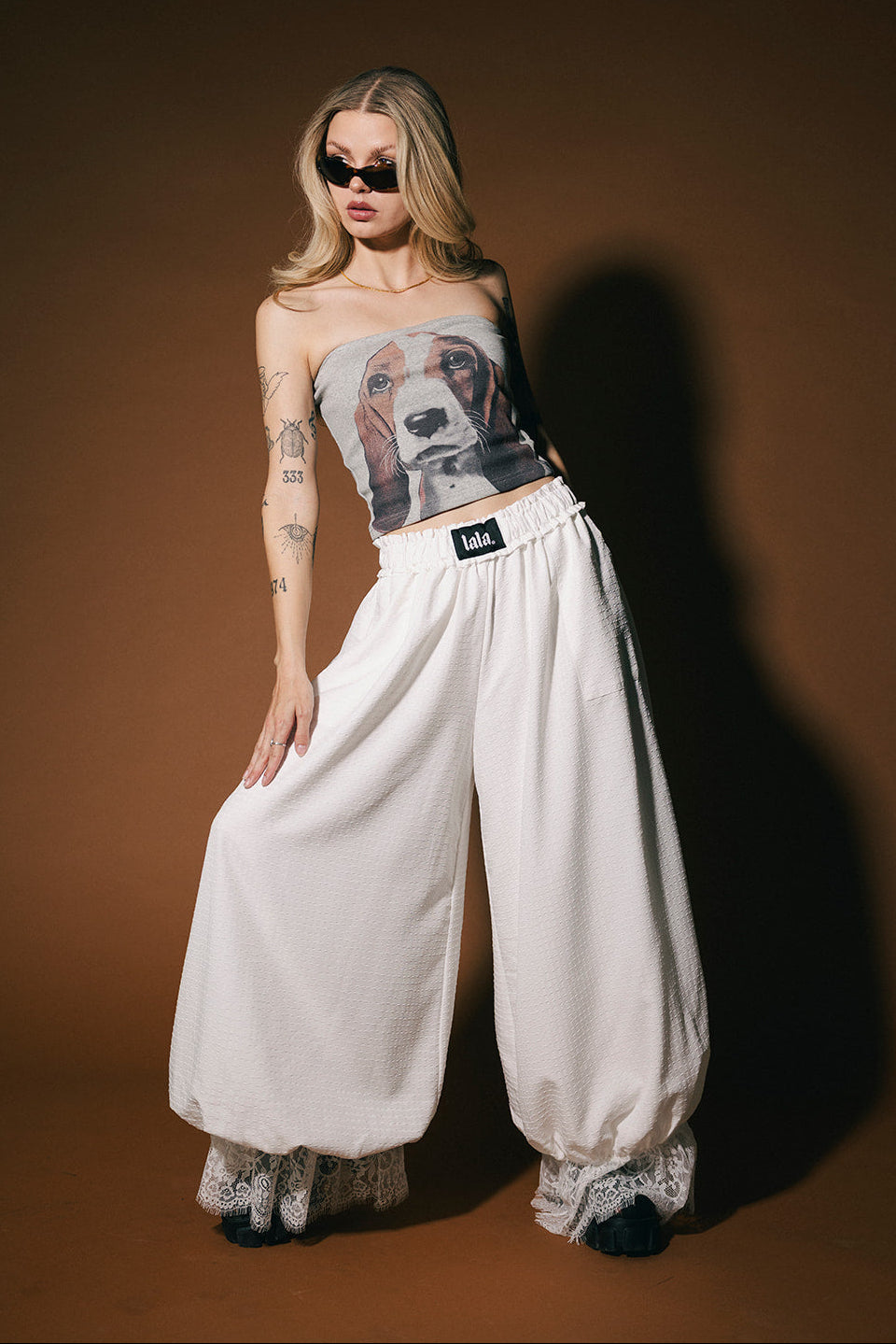 All For Fun Seersucker Bloomer Pants in White