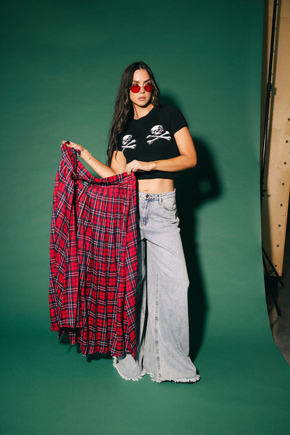 Bad Influence Pleated Skirt Belt