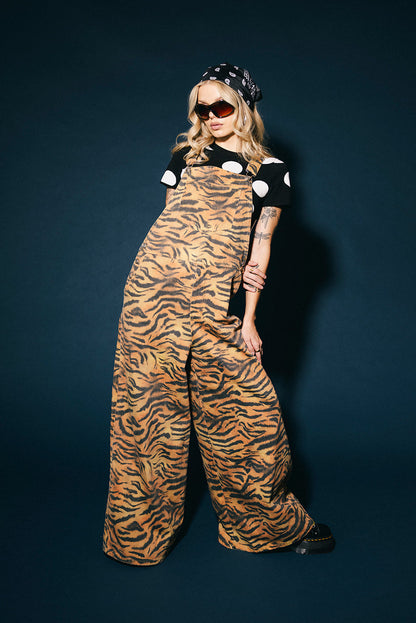 Go Get 'Em Tiger Wide Leg Workwear Overalls