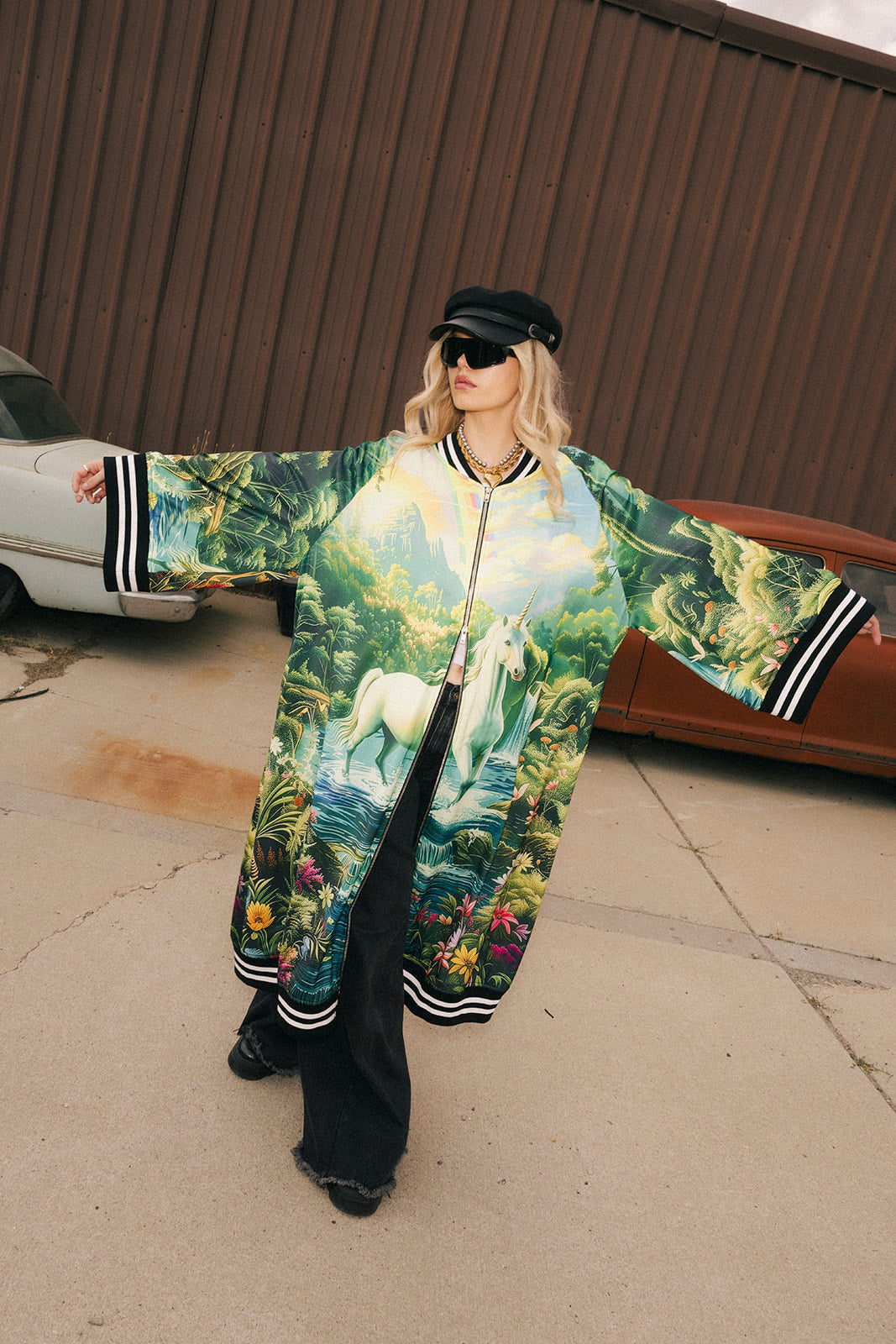 Energy Doesn't Lie Zip-Up Kimono Bomber
