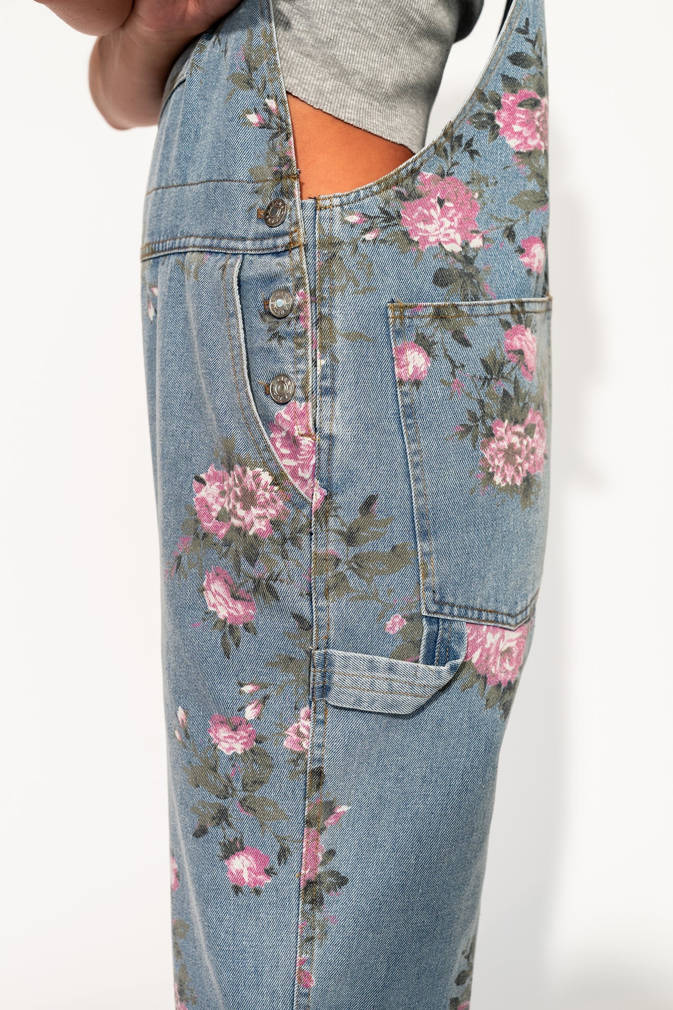 90s Throwback Floral Denim Boyfriend Overalls - Dressed in Lala