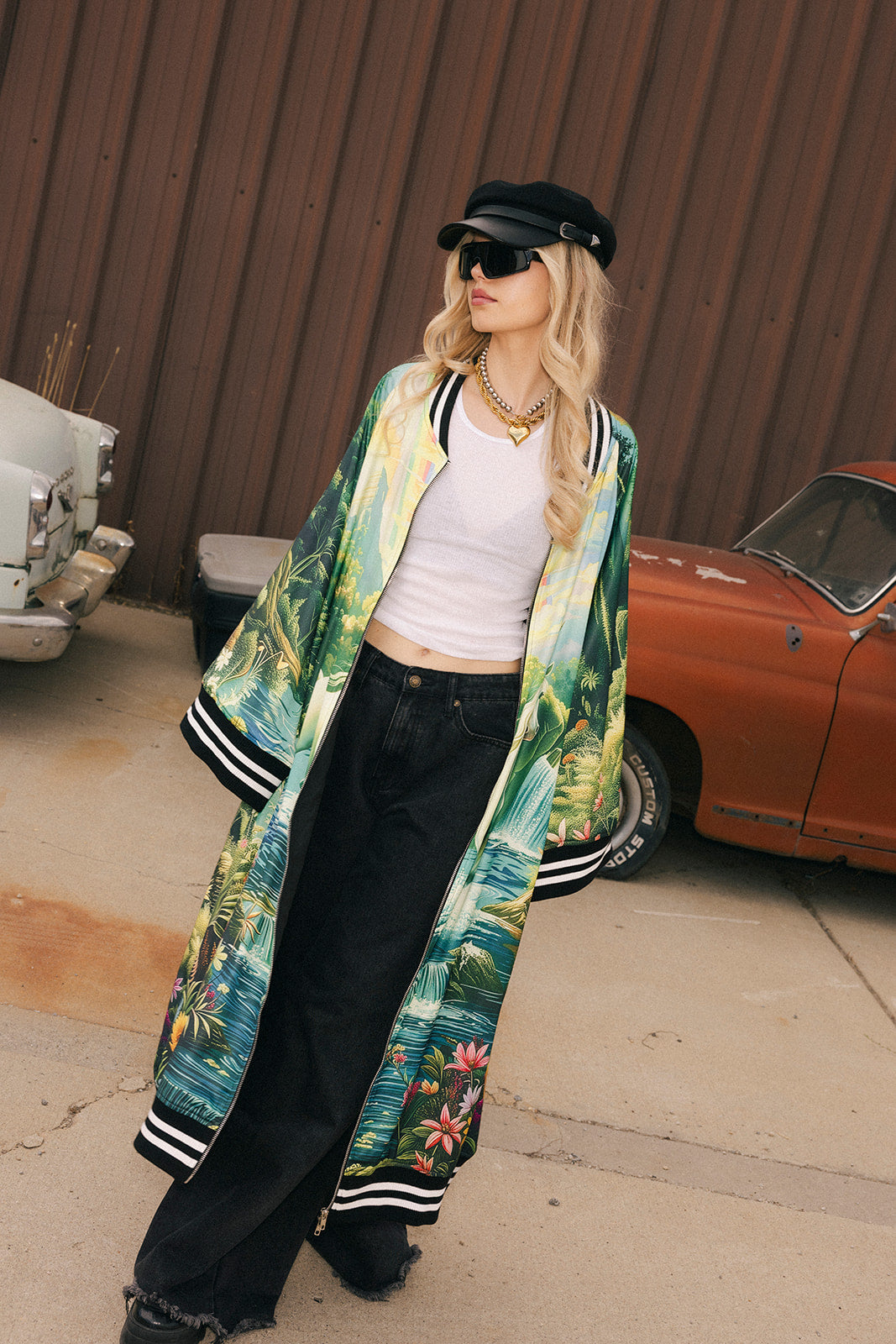 Energy Doesn't Lie Zip-Up Kimono Bomber