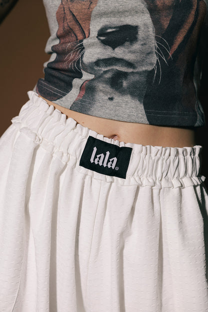 All For Fun Seersucker Bloomer Pants in White