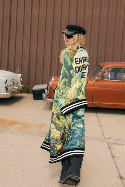 Energy Doesn't Lie Zip-Up Kimono Bomber