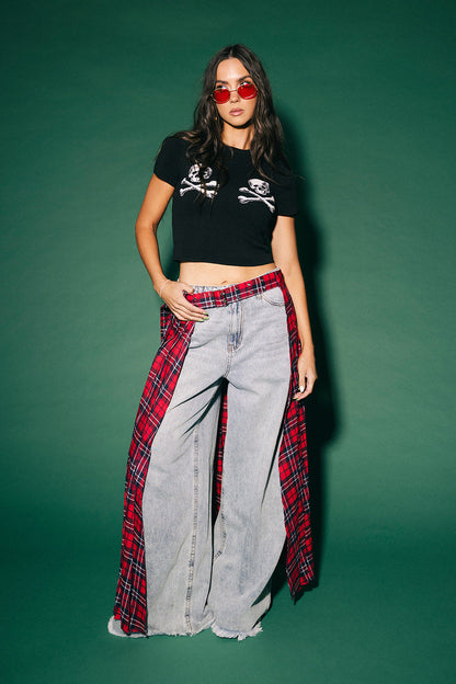 Double Trouble Skull Knit Baby Tee