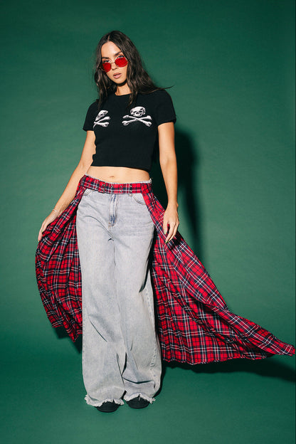 Bad Influence Pleated Skirt Belt