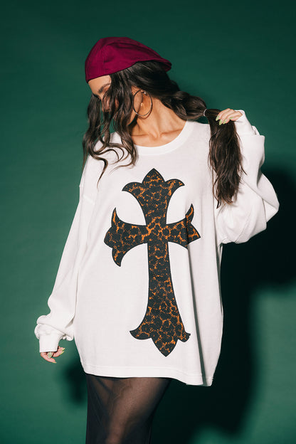 Till Forever Leopard Cross Oversized Thermal