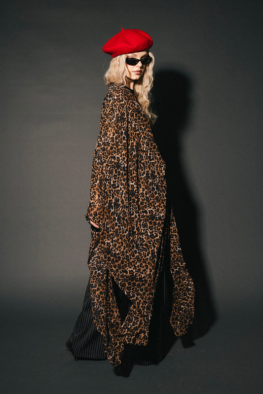 Silver Springs Sheer Top in Leopard