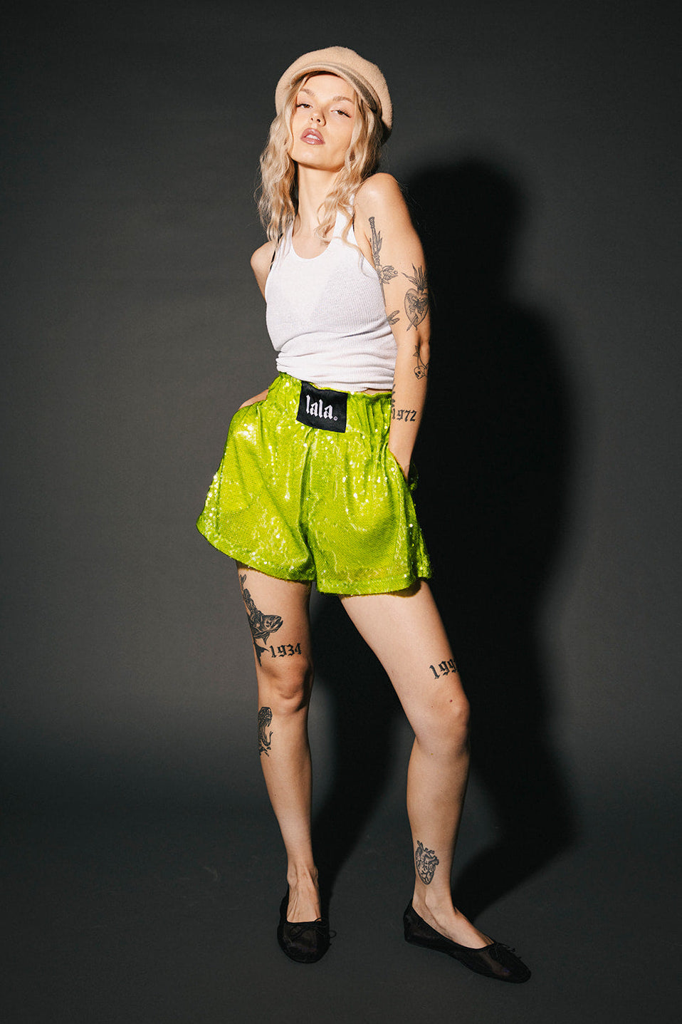 See You in Space Sequin Boxer Shorts in Green