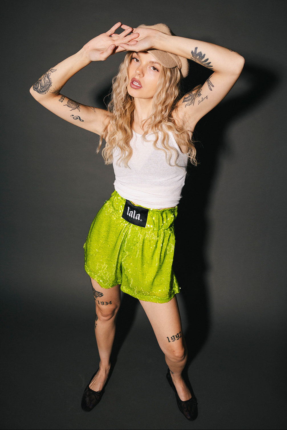 See You in Space Sequin Boxer Shorts in Green