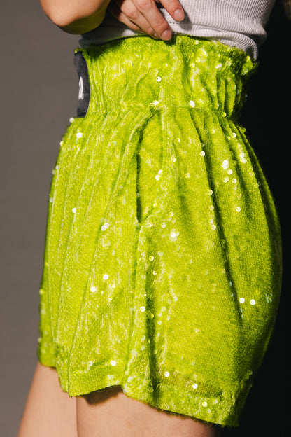 See You in Space Sequin Boxer Shorts in Green