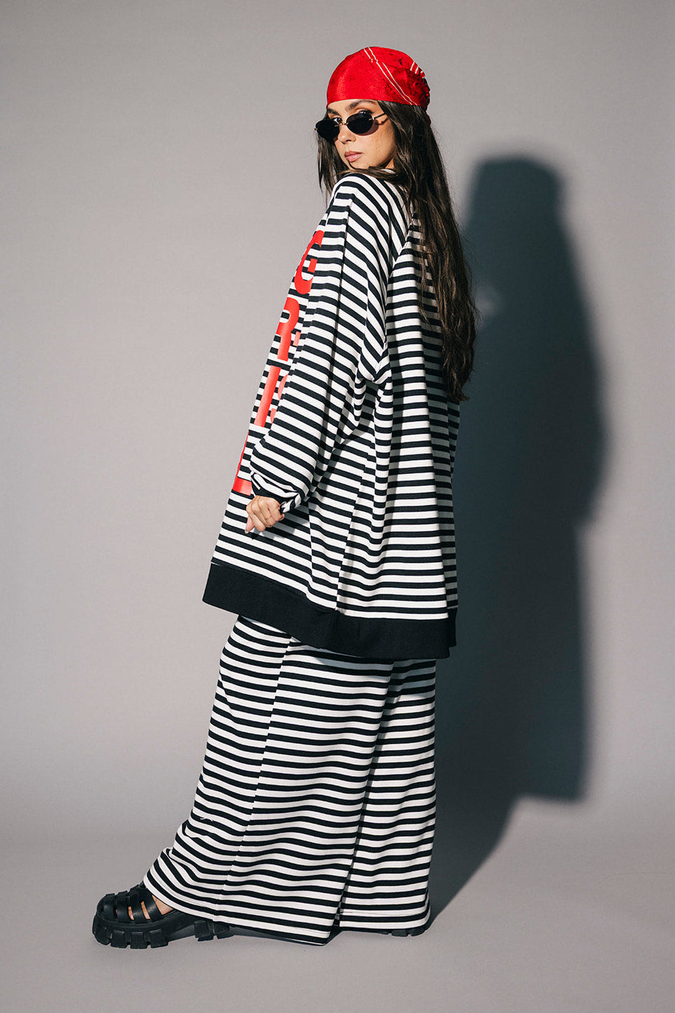 Being Yourself Is Cool Ultra Mega Striped Oversized Pullover