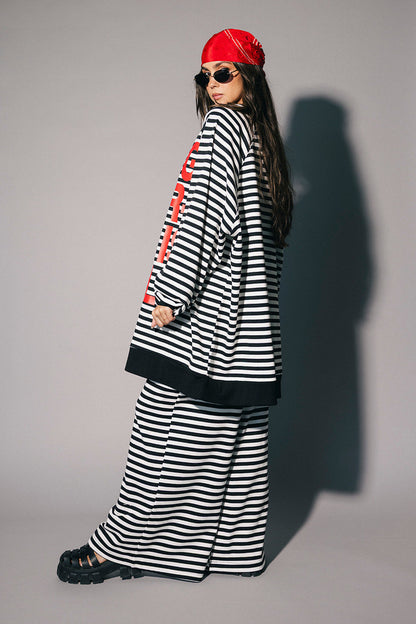 Being Yourself Is Cool Ultra Mega Striped Oversized Pullover