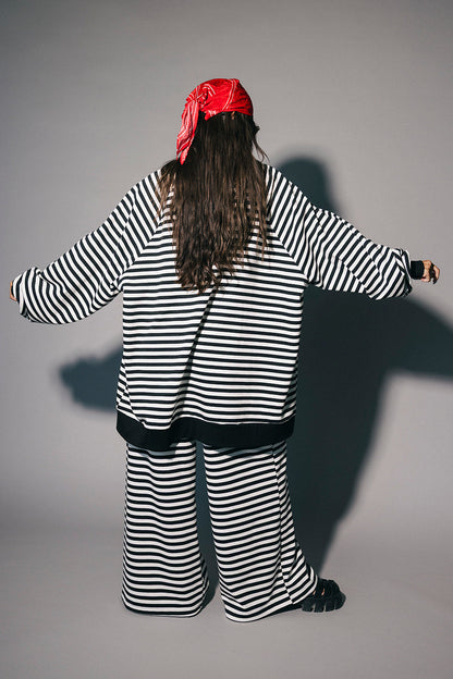 Being Yourself Is Cool Ultra Mega Striped Oversized Pullover