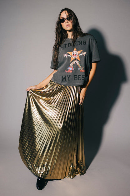 Trying My Best Boxy Tee in Vintage Charcoal