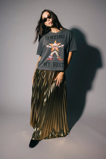 Trying My Best Boxy Tee in Vintage Charcoal