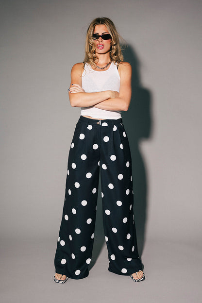 Never Taking These Off Trousers in Classic Polka Dot