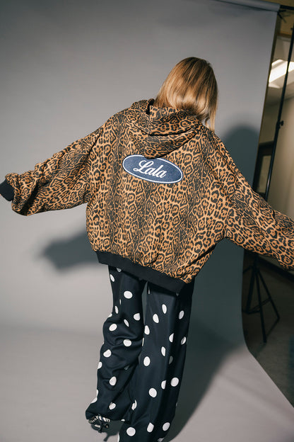 Rebel Heart Dark Leopard Patched Zip Up Hoodie