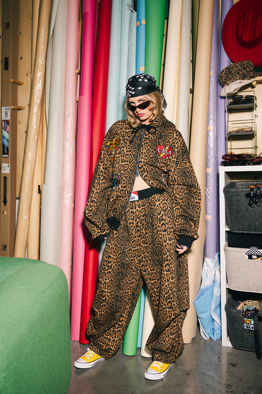 Rebel Heart Dark Leopard Patched Zip Up Hoodie